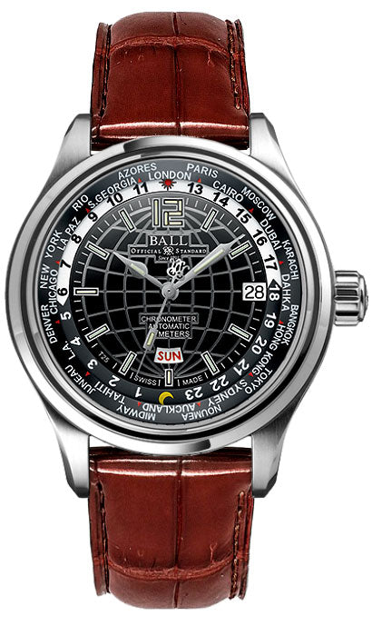 Ball Men&#39;s GM1020D-L1CAJ-BK Trainmaster Worldtime Watch