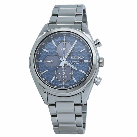 Seiko Men's SSC801 Solar Chronograph Brown Leather Watch